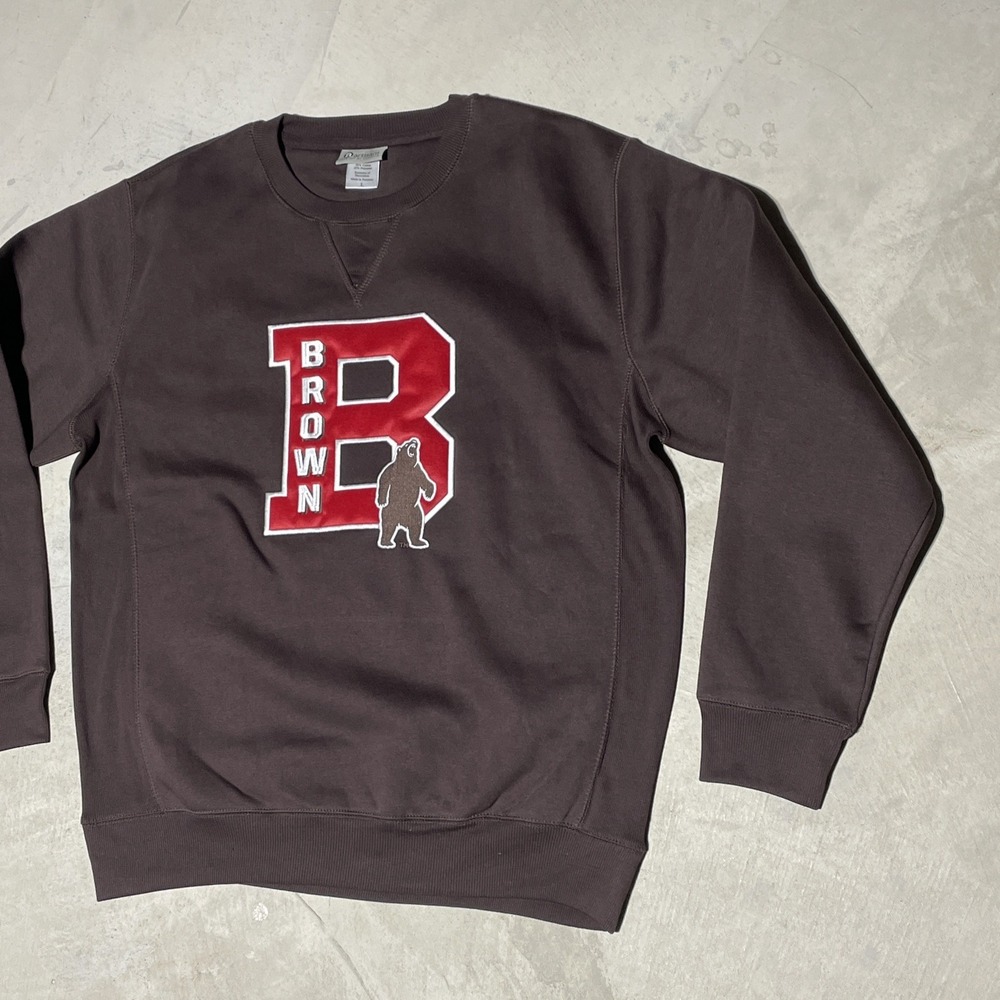 NWOT Brown University Adult Pullover Sweatshirt One Color Logo Athletic SZ L Ivy - Picture 2 of 10